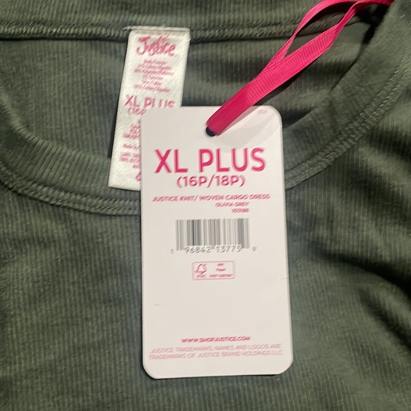 JUSTICE girl knit woven cargo dress black & Olivia grey size 16/18 XL plus 🔥 - Picture 5 of 6